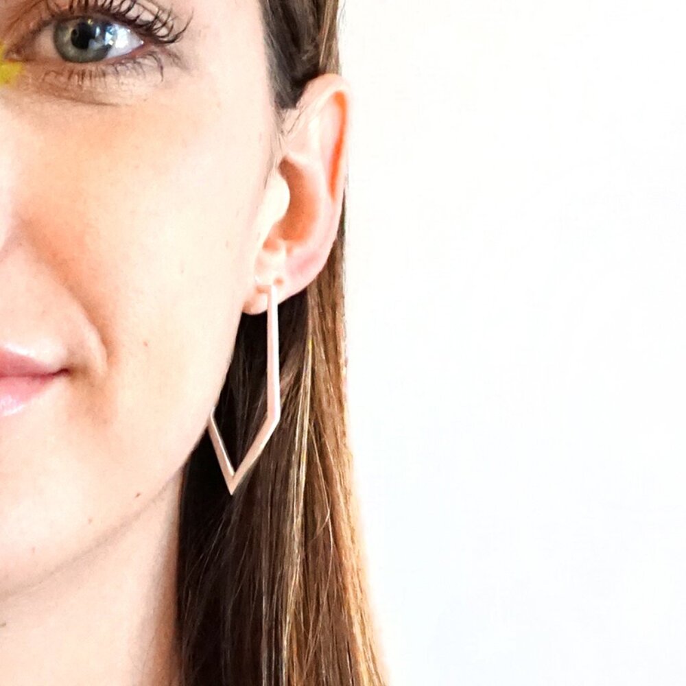 Sterling silver dagger hoop earring